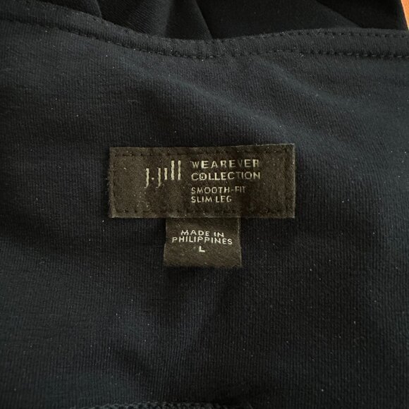 J. Jill Wearever Collection Smooth Fit Slim Leg Navy Blue Stretch Pants Size L - Picture 4 of 5